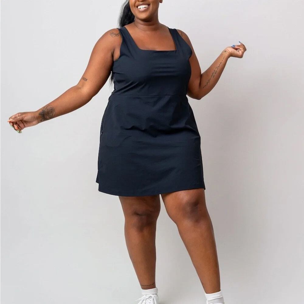 Alder Get Dirty Dress 2.0 Black A-Line Exercise Athleisure Sustainable SZ XL